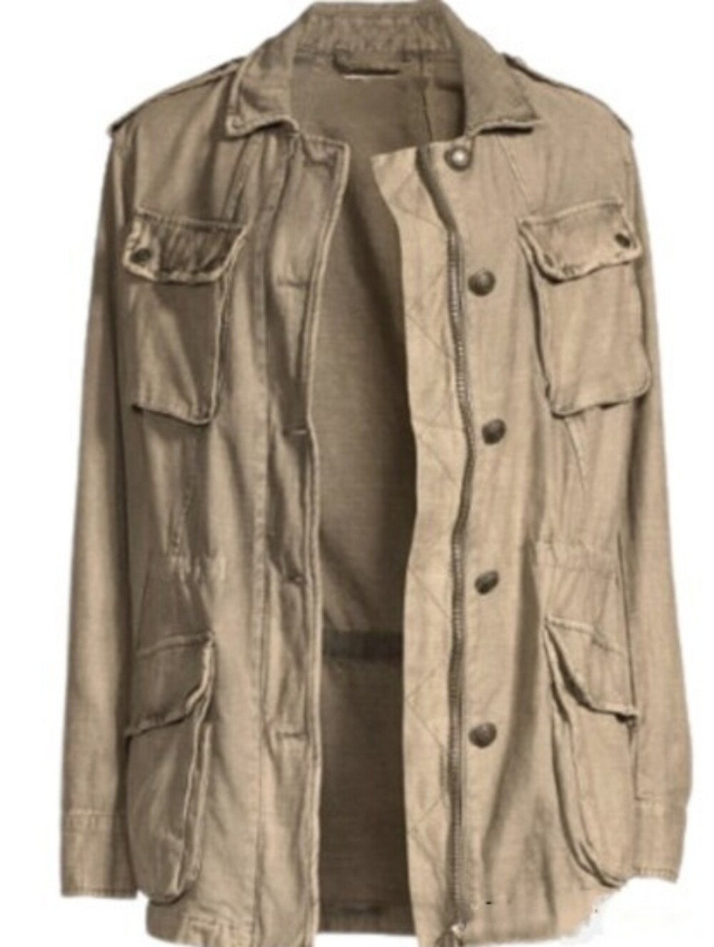 Free People Not Your Brothers Military Utility Cargo Army Jacket Cotton New Tags - Picture 2 of 6